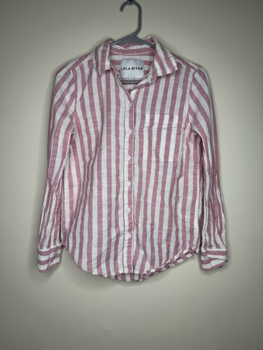 Lola River Pink & White Stripe Button-Down Shirt
